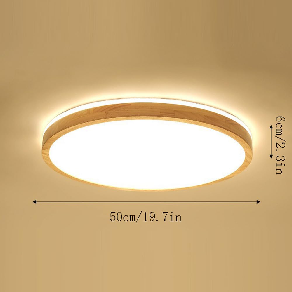 Wooden Ceiling Lamp, Chinese Restaurant Flat Ceiling Lighting, Smart Living Room Bedroom Ceiling Lamps Fixture, LED 3000-6000K Dimmable Energy Saving Ceiling Lights, for Living Room, Office