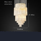 Ceiling Pendant Light, Villa Duplex Loft Large Glass Tube Chandeliers Decoration Foyer Two-Story Room Big Hanging Lamp Luxury Lamps(Dimmable,60x100cm)