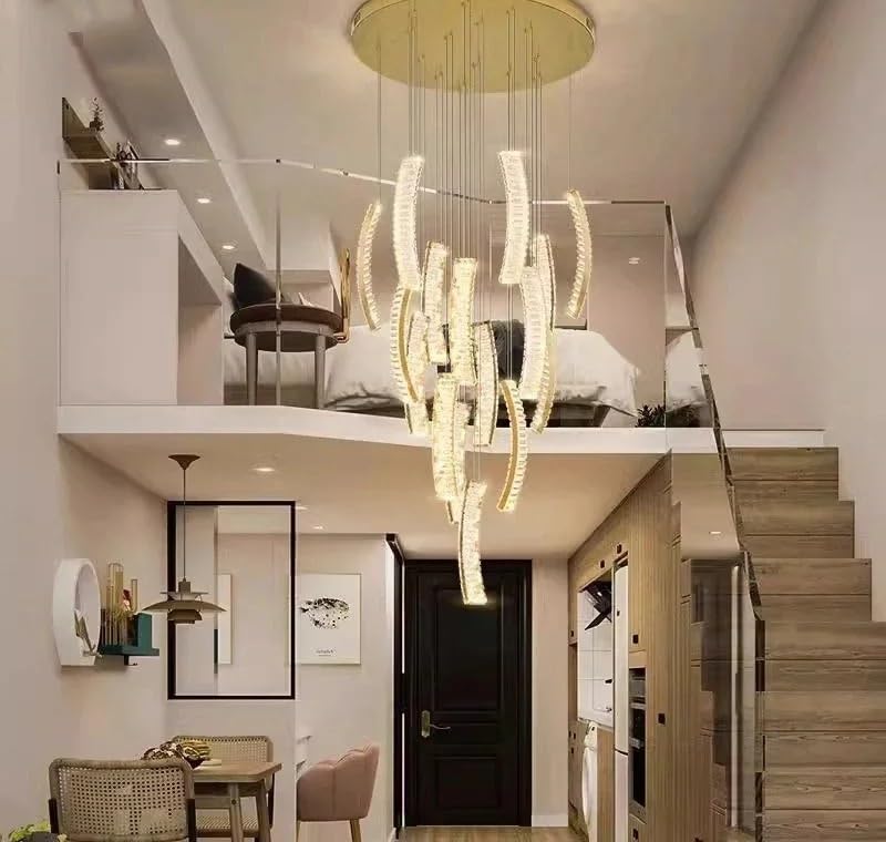 Ceiling Pendant Light, Modern Crystal Chandeliers Indoor Lighting Ceiling Lamp Hanging Lights Led for The Living Room(11 Head,Dimming)
