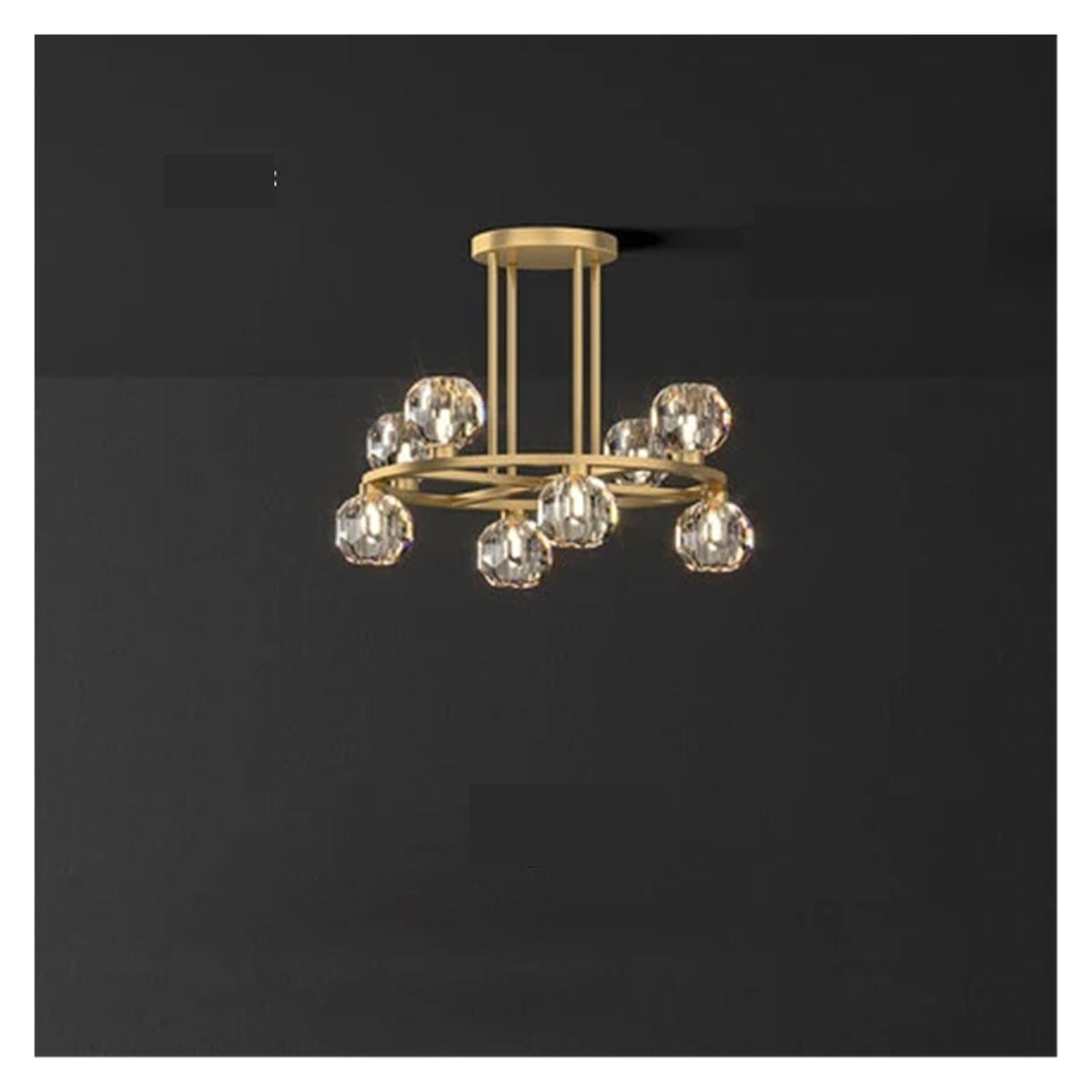 Artistic Round Black Gold Crystal LED Designer Stainless Steel Lustre Lamparas De Techo Ceiling Lights.Ceiling Lamp for Foyer,Beautiful