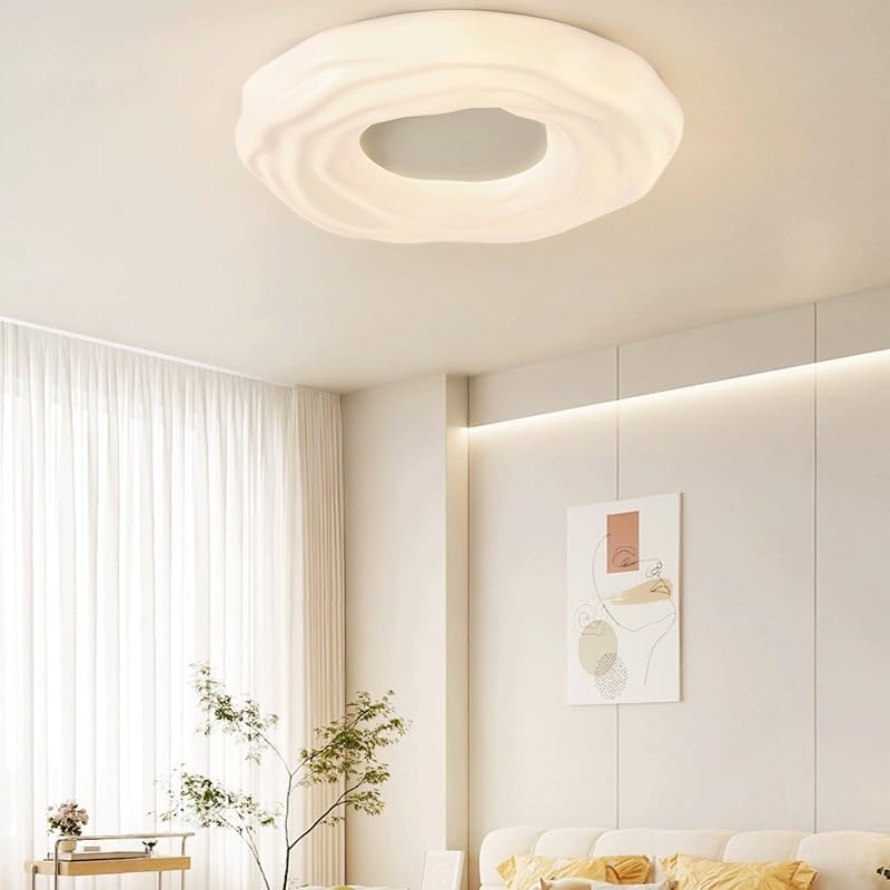 Acrylic Milky White Round Ceiling Lighting Modern Simple Style Living Room Light LED Three Color Dimmable for Balcony Corridor Bedroom Study Bar Cafe Tea