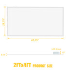 12 Pack 2x4 LED Flat Panel Light,7800LM Fixed 5000K Daylight White Recessed Troffer,0-10V Dimmable 2x4FT Drop Ceiling Light,ETL Listed Commercial Fixture for Office,Shop,Supermarket,School 110-277V AC