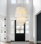 Ceiling Pendant Light, Villa Duplex Loft Large Glass Tube Chandeliers Decoration Foyer Two-Story Room Big Hanging Lamp Luxury Lamps(Dimmable,60x100cm)