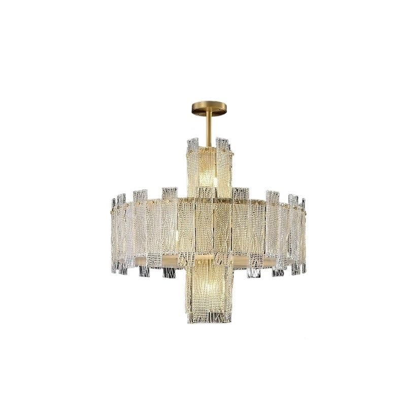 Chandelier, Designer Crystal Chandelier,Luxury Gold Ceiling Lamp for Living Room Dining Hotel All Copper Pendant Light(L1250mm,Cold White)