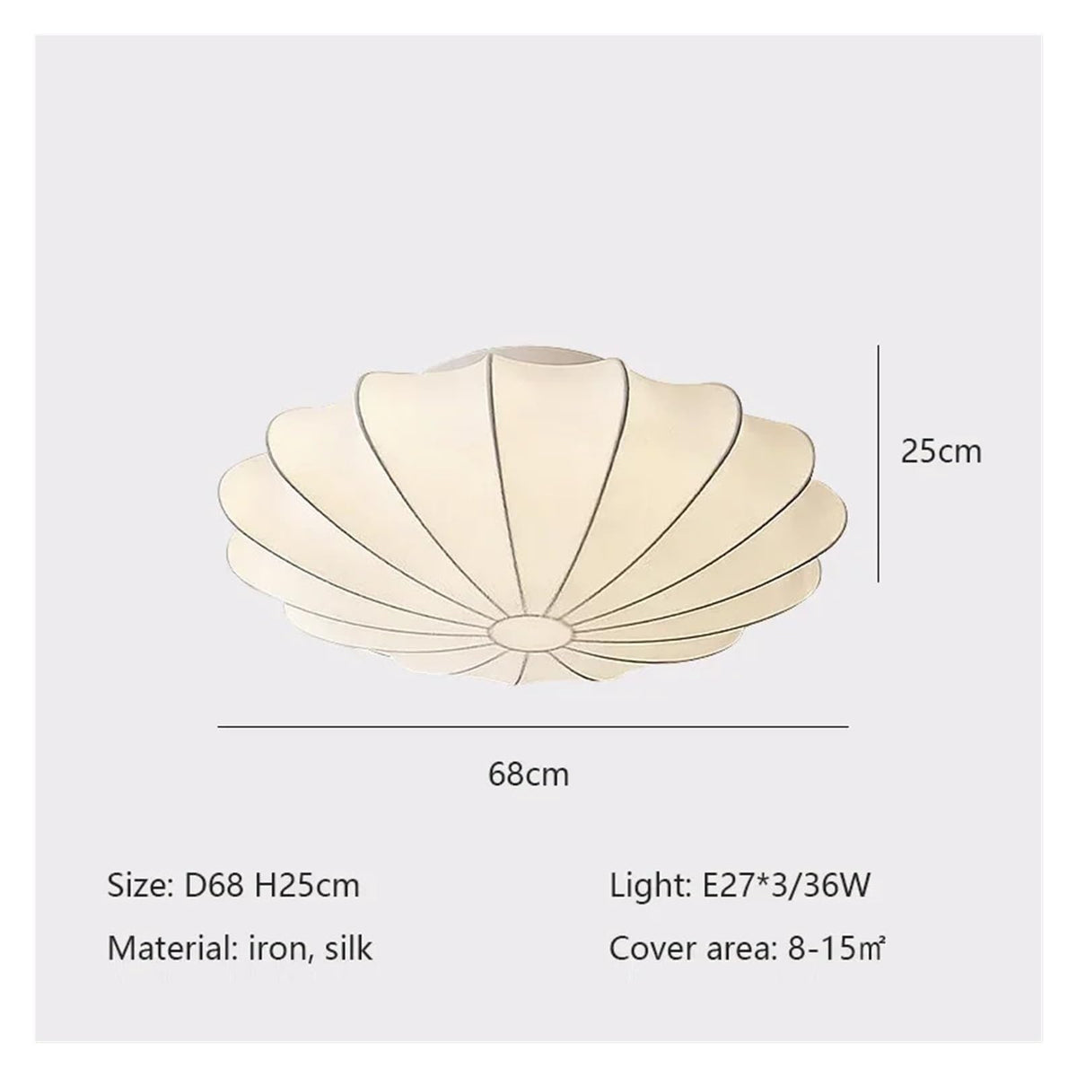 Modern Nordic Silk E27 Led Ceiling Light Lustre Fixtures