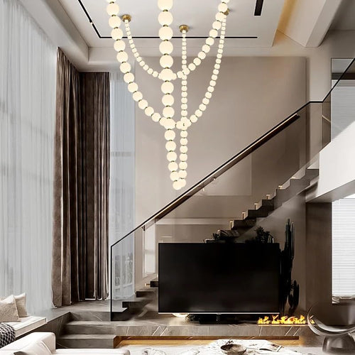 Chandelier Light, Luxury Living Room Pendant Lights Villa Duplex Loft Chandelier Hotel Lobby High Ceiling Lighting Modern(136 Heads,Warm White)