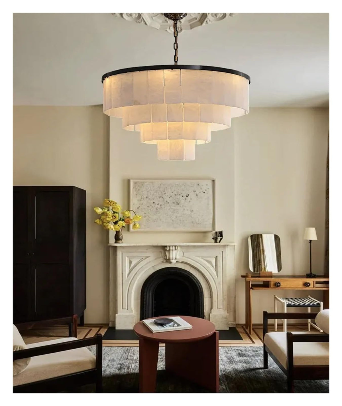 Marble Pieces 3-7 Layer LED Chandelier Hanging Lamp,Eye-catching