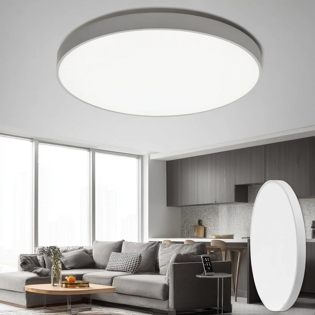 32 Inch Large LED Flush Mount Ceiling Light Fixture, Minimalist, Dimmable