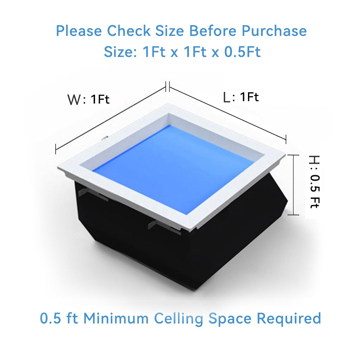 1x1 Ft Artificial Skylight, APP Control Smart Ceiling Light