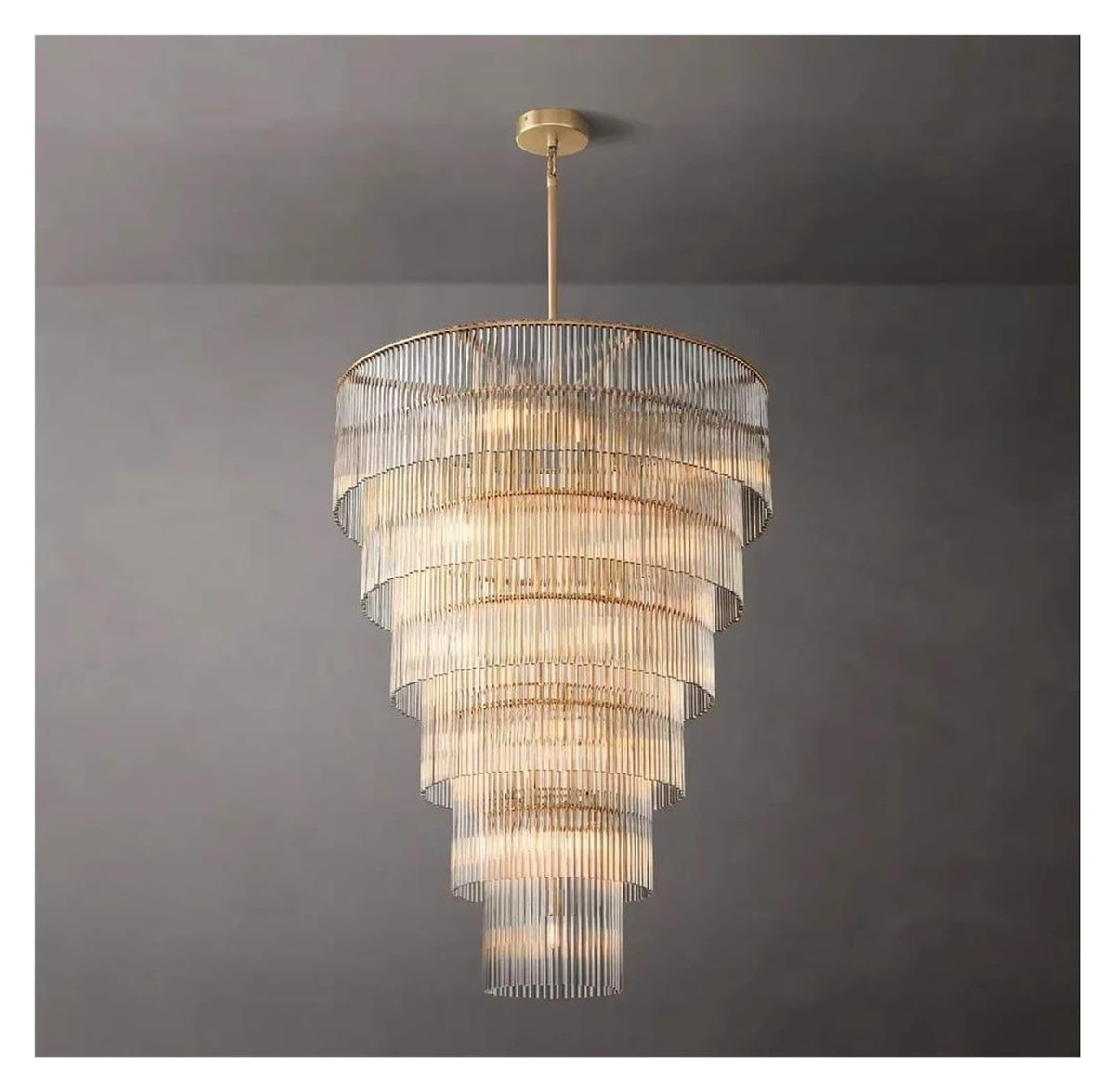 Nordic Glass Rectangle Ceiling Chandeliers Big Large Hanging Lights,Sleek