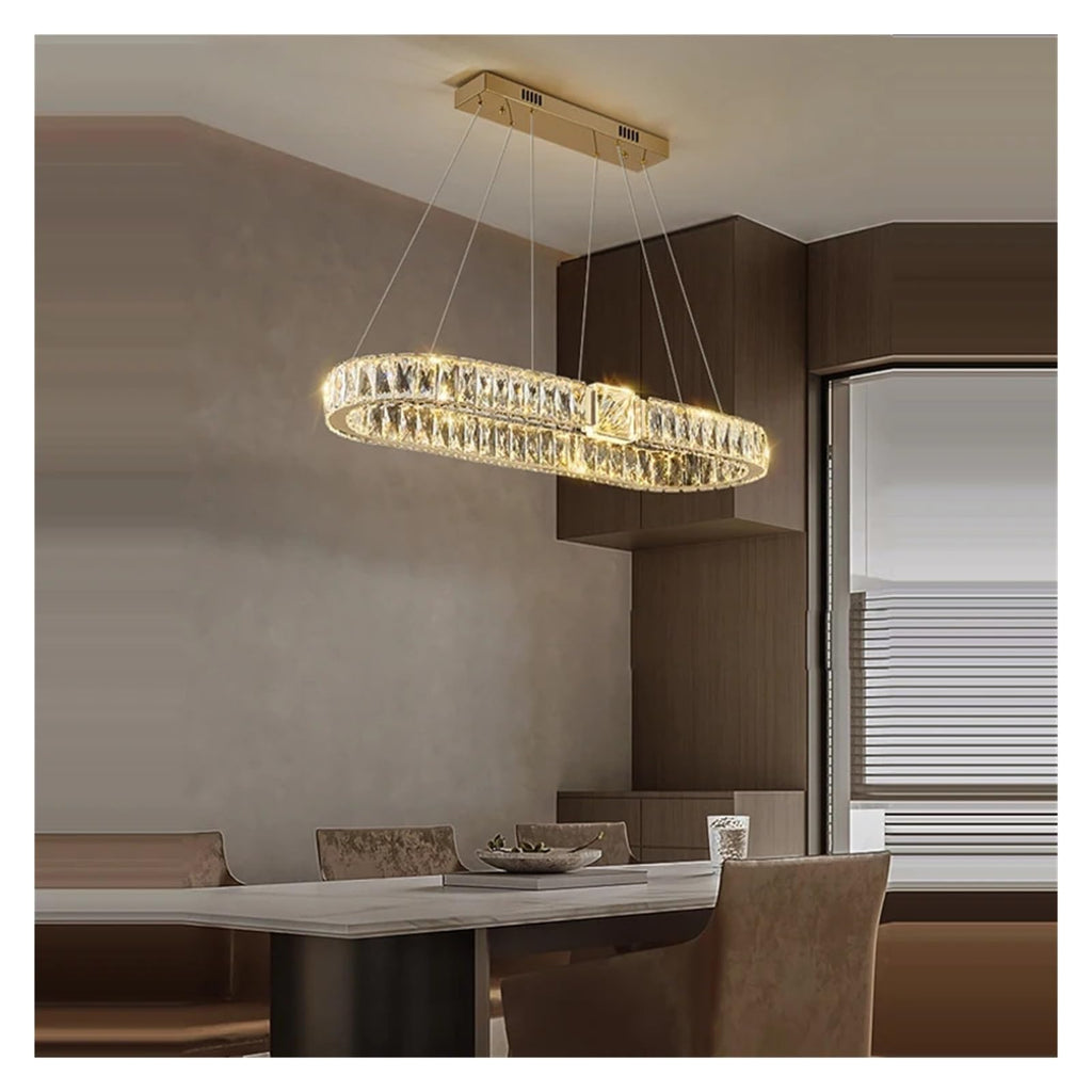 Oval Magic Ring Dimmable LED Chandelier Lighting Hanging Lamps Suspension Luminaire Lampen for Dinning Table Versatile Use