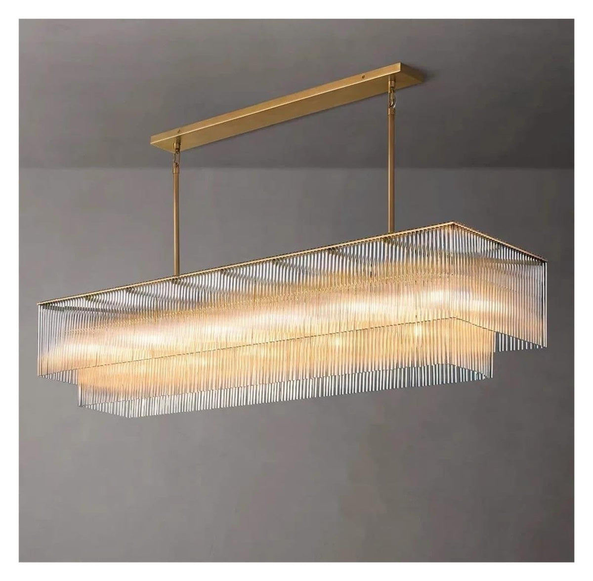 Nordic Glass Rectangle Ceiling Chandeliers Big Large Hanging Lights,Sleek