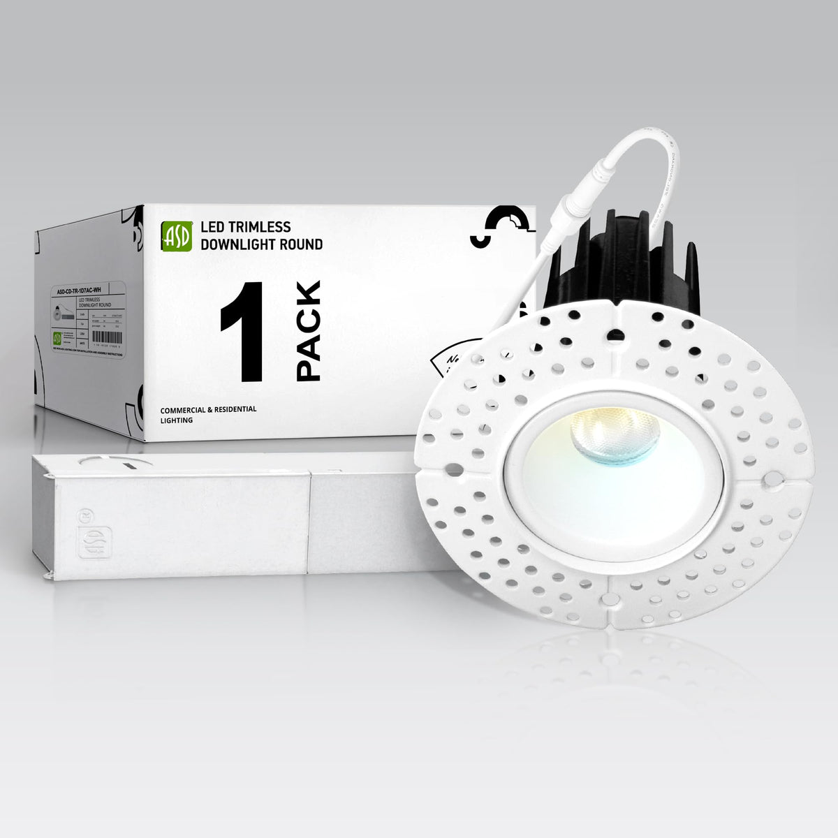 ASD 2 Inch Trimless Gimbal LED Recessed Ceiling Light, Adjustable Directional Downlight with Junction Box, 5CCT 2700K-5000K, 8W 717 Lumens, CRI90+, Anti-Glare, Dimmable, IC & Wet Rated, ETL, 18 Pack
