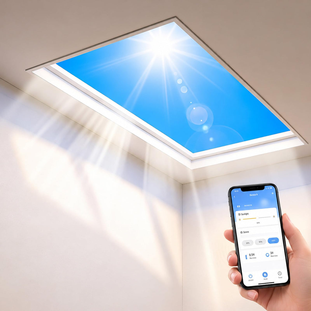 Artificial Skylight Ceiling Lamp, False Window Light Panel 60*120cm