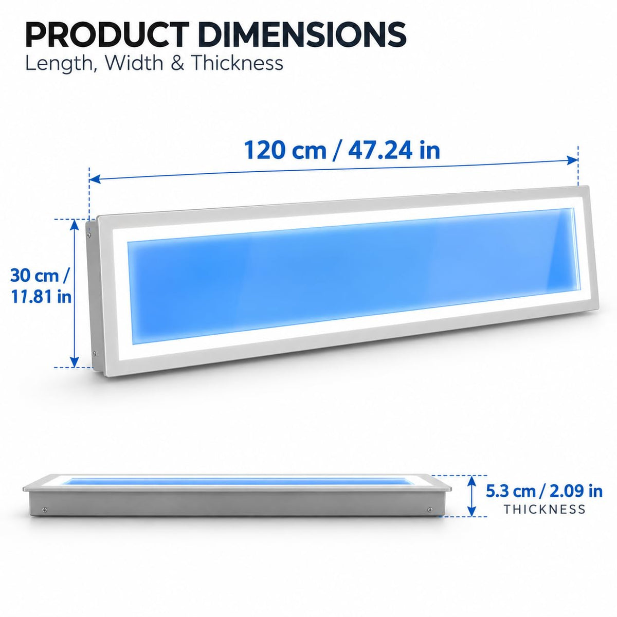 Ultra Thin Skylight Panel Light, 4×1FT Smart Blue Sky Light