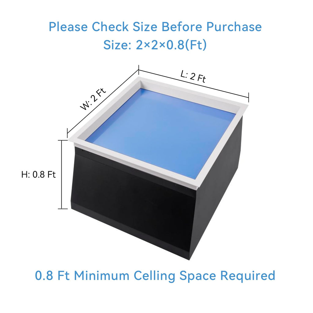 2x2 Ft Artificial Blue Skylight, APP Control Smart Ceiling Light