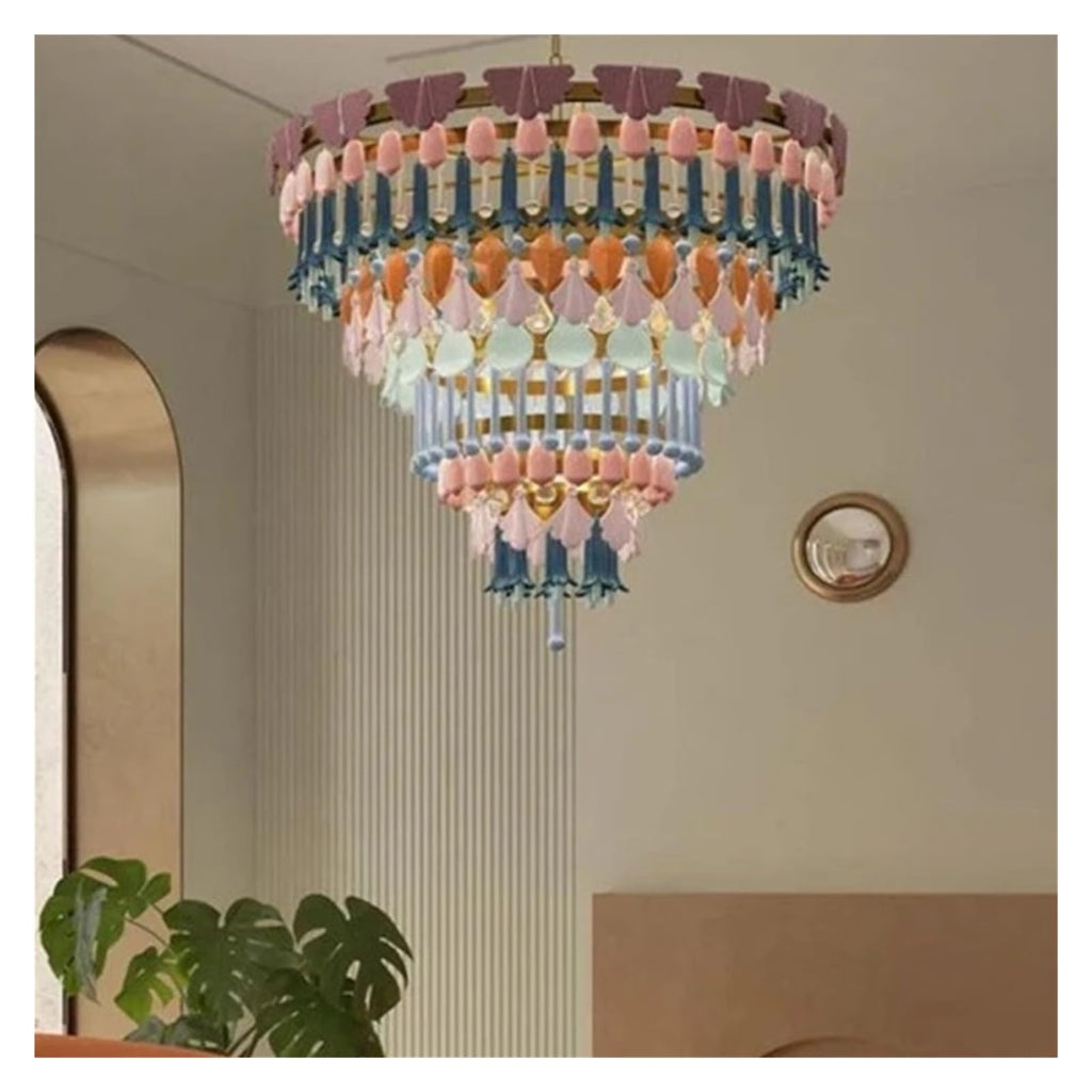 Oval Ceramic Chandelier, Vintage Art(Changeable D70cm Chandelier)