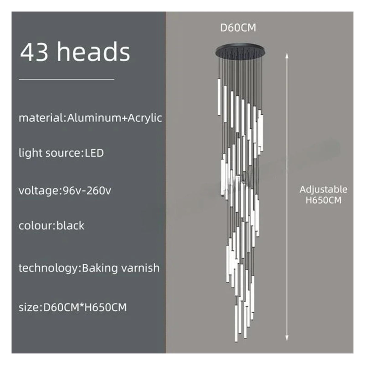 Modern Ceiling Chandelier LED Living Room Spiral Staircase Lighting Kitchen Bedroom Home Decoration Chandelier Lighting Fixtures