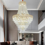 Villa Hollow Duplex Chandelier Crystal Hall Spiral Staircase Hotel Light