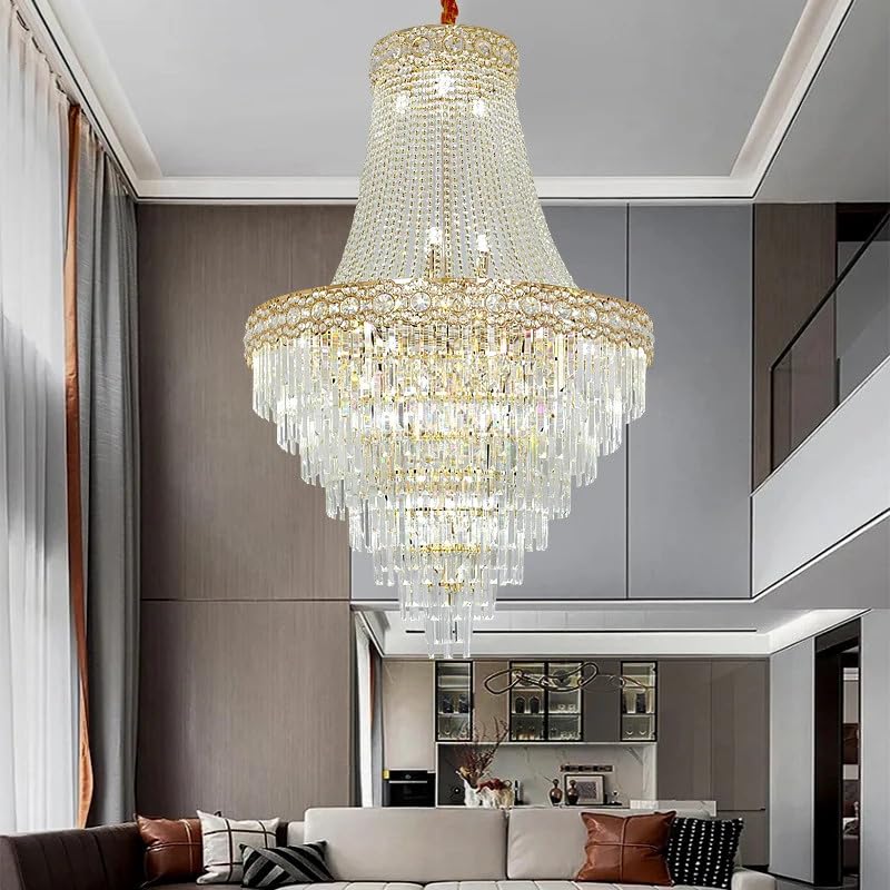 Villa Hollow Duplex Chandelier Crystal Hall Spiral Staircase Hotel Light
