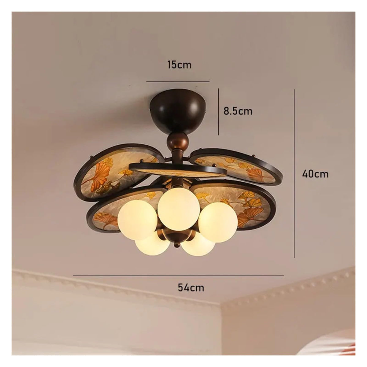 Vintage 5-Light Flush Mount Ceiling Light Retro Black Bronze Ceiling Lamp for Living Room,Practical