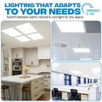 2x2 FT LED RGBCW Multicolor Flat Panel Remote & App Controlled 40W 4600lm Color Changing LED Panel Light Smart 2.4G Bletooth,Drop Ceiling Light with (4 Pack)