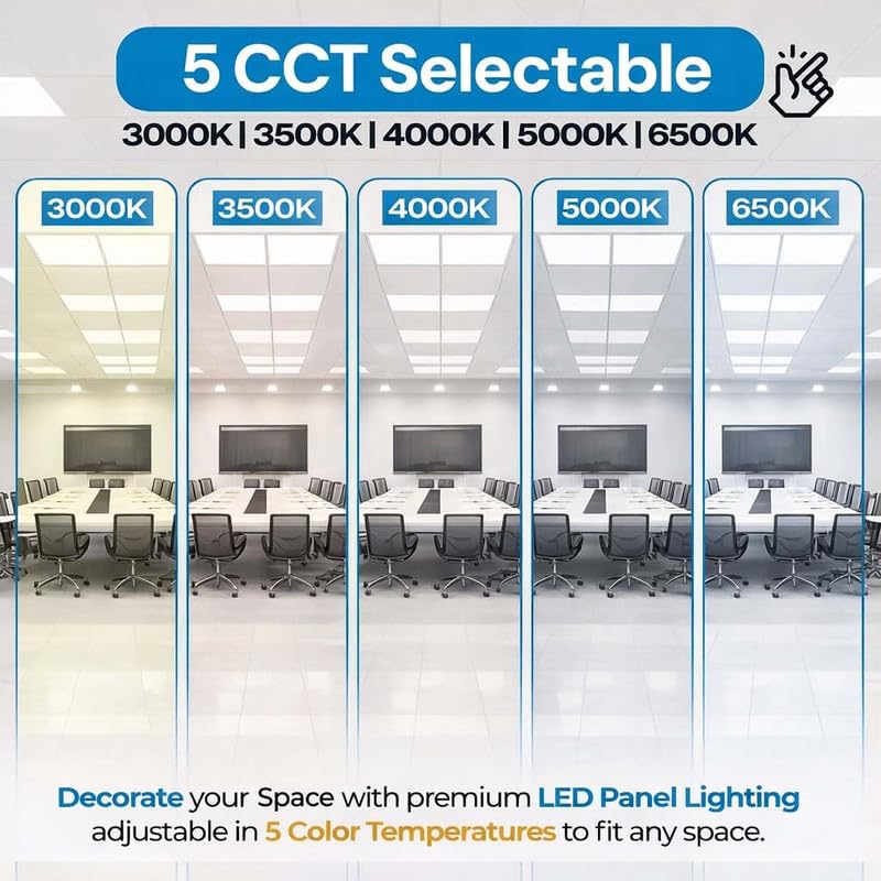 2x2 FT LED RGBCW Multicolor Flat Panel Remote & App Controlled 40W 4600lm Color Changing LED Panel Light Smart 2.4G Bletooth,Drop Ceiling Light with (4 Pack)