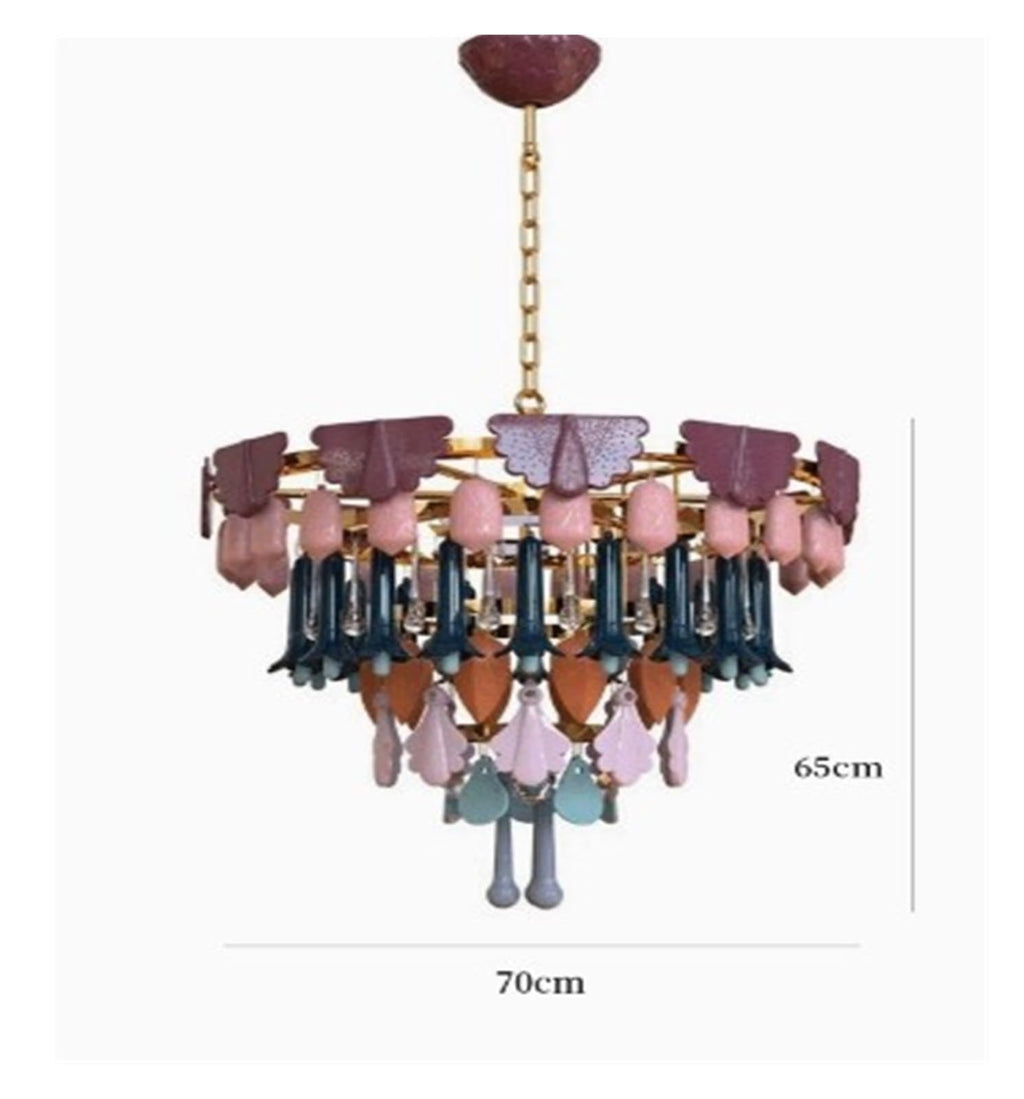 Oval Ceramic Chandelier, Vintage Art(Changeable D70cm Chandelier)