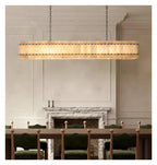 American Marble LED Chandelier Lighting Alabaster Hanging Lamps Lustre Suspension Luminaire Lampen for Dinning Room,Art