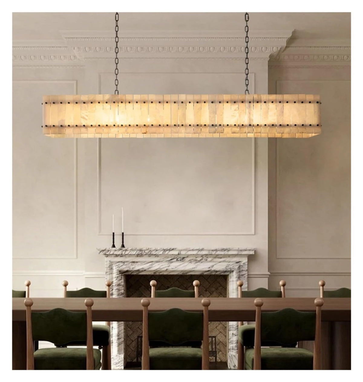 American Marble LED Chandelier Lighting Alabaster Hanging Lamps Lustre Suspension Luminaire Lampen for Dinning Room,Art