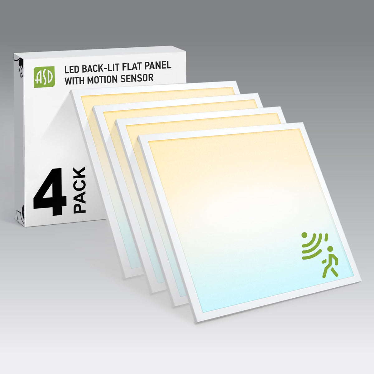 ASD 2x4 LED Flat Panel Light, 4000K (Bright White) UL DLC 2 Pack
