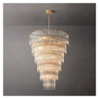 Nordic Glass Rectangle Ceiling Chandeliers Big Large Hanging Lights,Sleek
