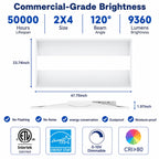 2x4 LED Troffer Light, LED Drop in Ceiling Light for Dropped Ceiling, 4000/5000/6000 Adjustable Lumens, 3500K/4000K/5000K Switchable Color Temperature, White (4 Pack)