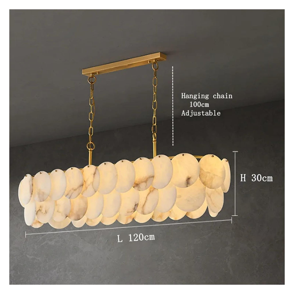 Round Alabaster Layered Chandelier Multi Disc Pendant Light ,Fresh
