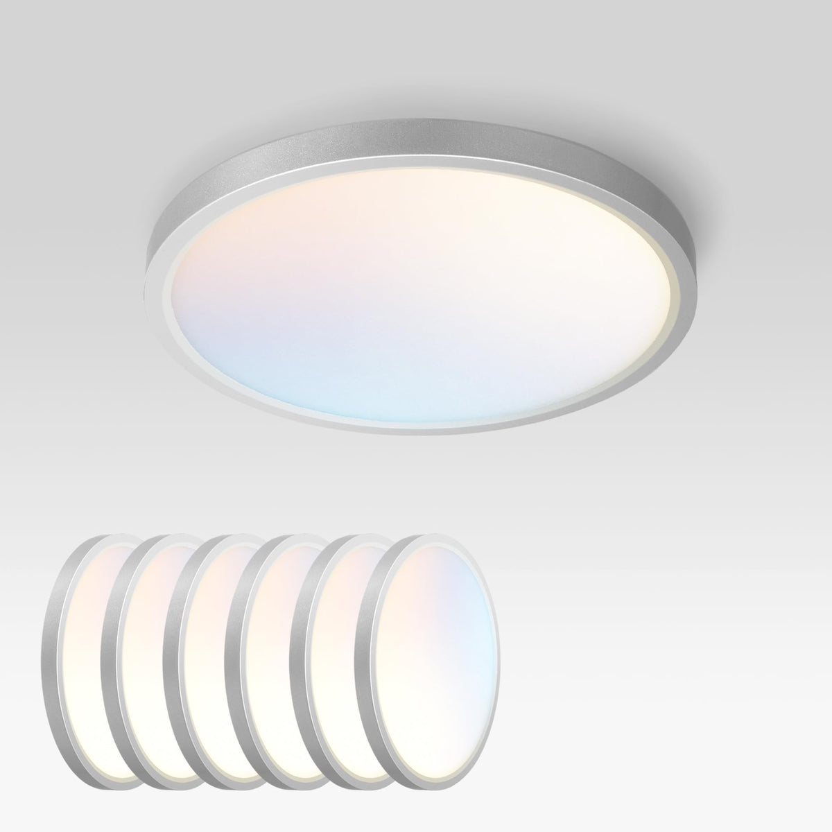 ASD 18" Round LED Flush Mount Ceiling Light 4-Pack | 5CCT, 277V | White