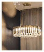 Ring Gold Crystal Chandelier Circular Long Prism Light ,household