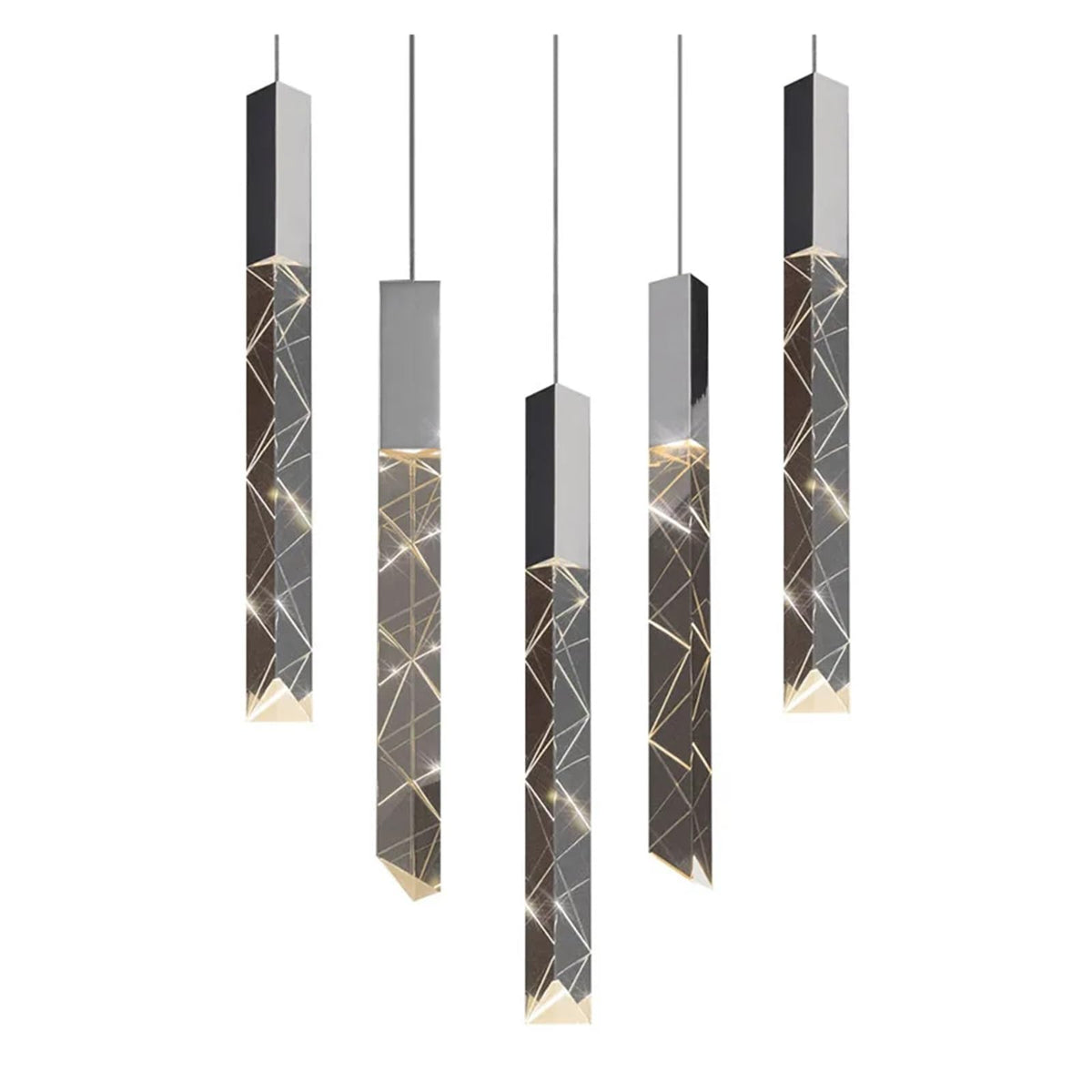 Modern Luxury Linear Crystal Pendant Light Multi-Drop Faceted Crystal Chandelier,Household