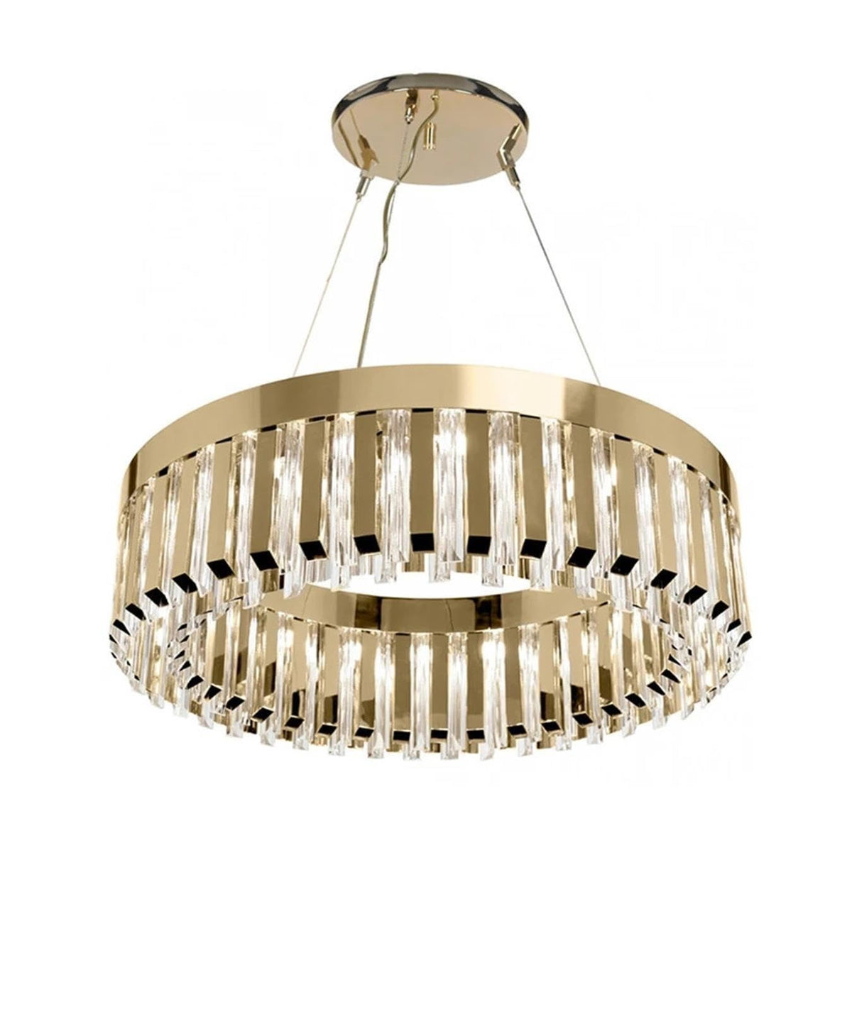 Ring Gold Crystal Chandelier Circular Long Prism Light ,household