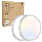 8PACK LED Flush Mount Ceiling Light Fixture, 3000K-4000K-6500K & 150W Equivalent Modern Kitchen Recessed Ceiling Lamp 24W 3200Lm 12Inch Closet Round Surface for Bathroom Laundry Bedroom Hallway