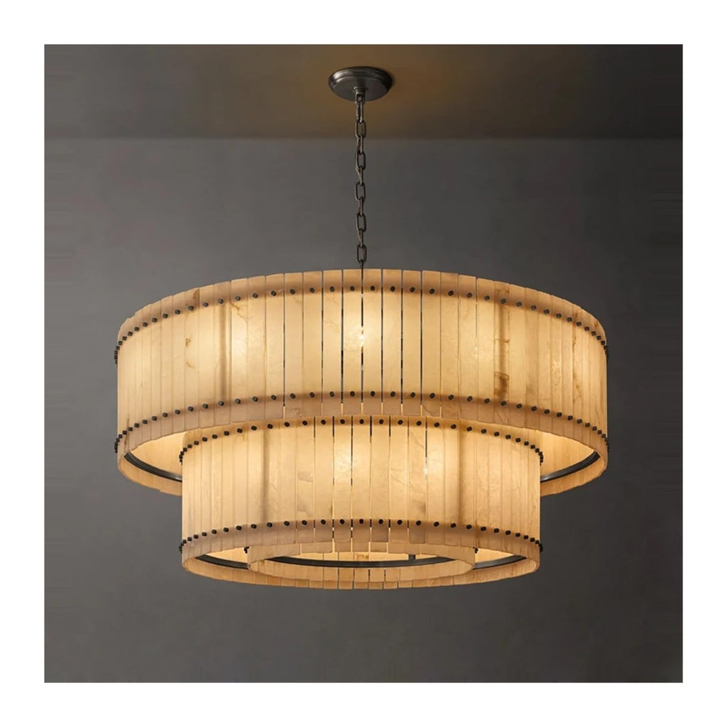 American Marble LED Chandelier Lighting Alabaster Hanging Lamps Lustre Suspension Luminaire Lampen for Dinning Room,Art