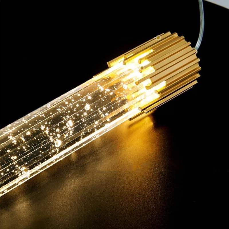 Luxury Villa Living Room Dining Staircase Chandelier Home Decoration Lighting Modern Long Crystal LED Ceiling(Natural Light,35 Heads)
