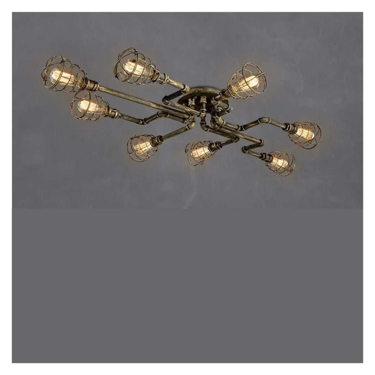 Vintage Iron Light Water Pipe Ceiling Light Fixture Creative Retro Nostalgia Light,Foyer