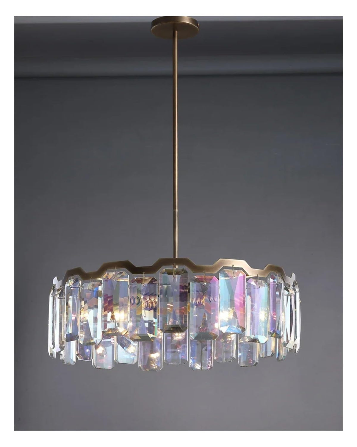 Chandelier Italian Luxury Colored Crystal LED Pendant Lamp Round Design Chandeliers for Living Dining Room Foyer Bedroom Art Lighting Decor(L150cm,3 Colors_Black)