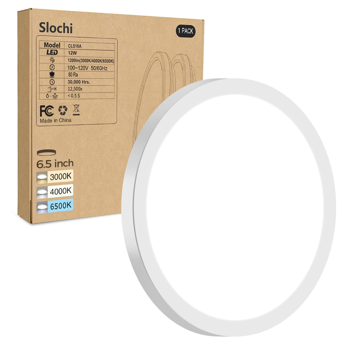 8PACK LED Flush Mount Ceiling Light Fixture, 3000K-4000K-6500K & 150W Equivalent Modern Kitchen Recessed Ceiling Lamp 24W 3200Lm 12Inch Closet Round Surface for Bathroom Laundry Bedroom Hallway