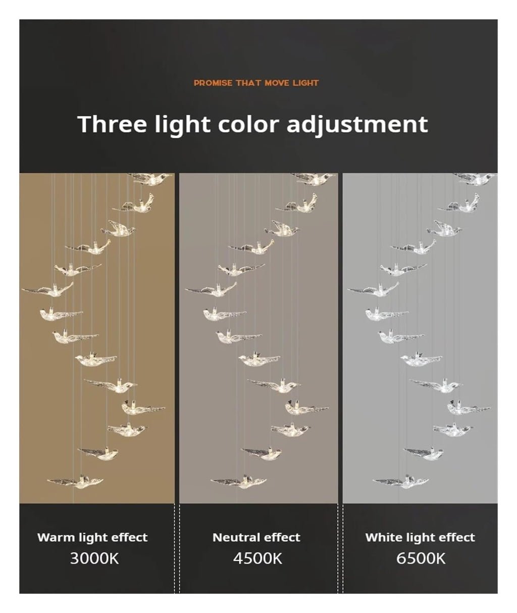 Modern Spiral Light Long Chandelier Luxury Living Room Lighting