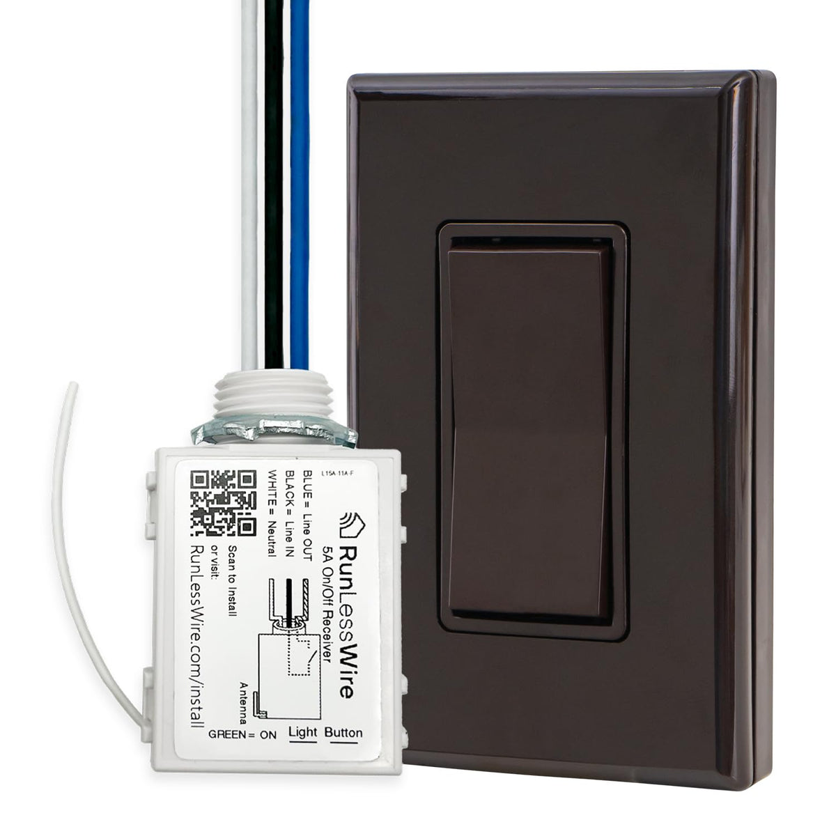 2 Fixture Battery-Free Wireless Light Switch Kit - Light Almond