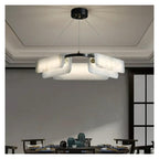 Nordic Minimalist Marble Full Copper Chandeliers with White Marble Lustre, Villa Lighting for Living Room, Home Decoration