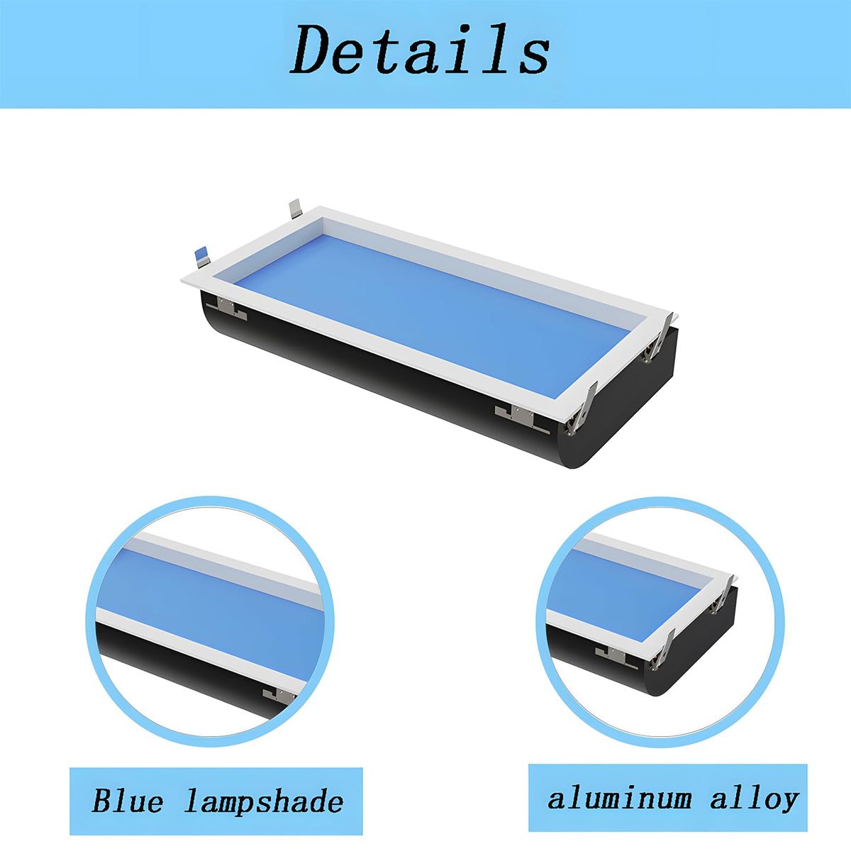 30x60cm Recessed Blue Sky Ceiling Lamp, Smart Adjustable Daylight Simulation Light, Natural Sky Effect for Home Commercial Use Embedded