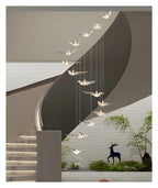 Modern Spiral Light Long Chandelier Luxury Living Room Lighting