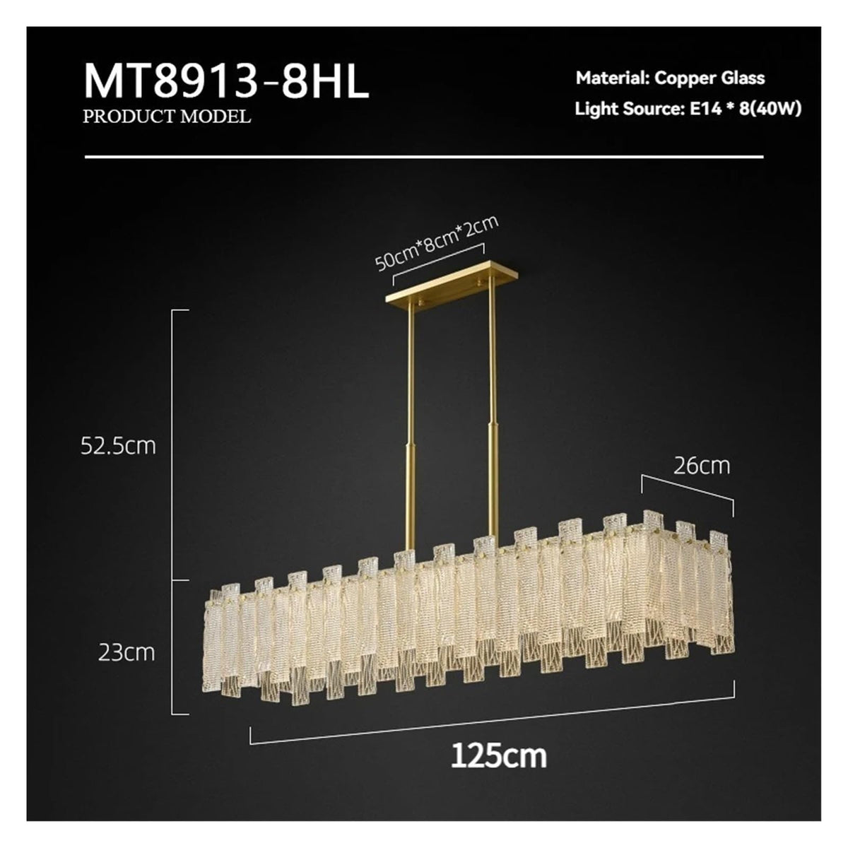Modern Chandelier, Designer Luxury Gold Copper Ceiling Chandelier with Crystals for Dining Rooms Living Hotels and Bars Elegant Lamp(Long1250mm,Cold White)